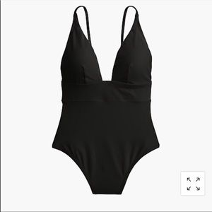 j crew deep v one piece nwt size 8 black